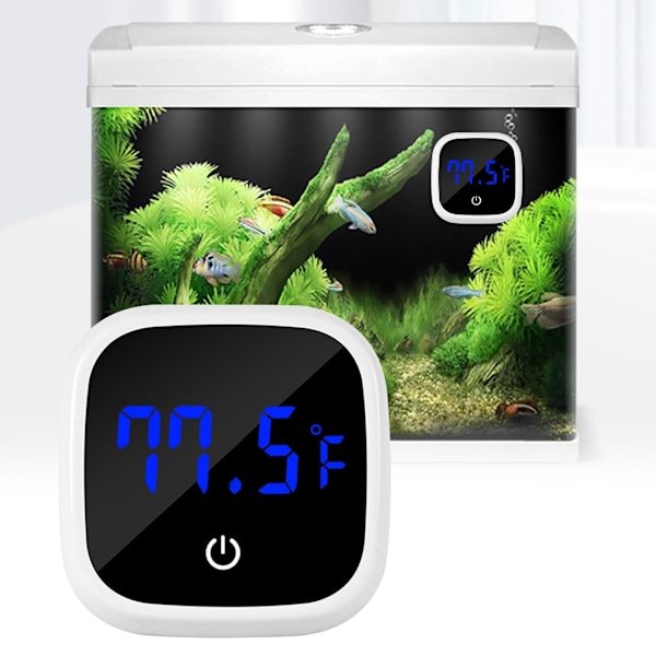 LED Digital Akvarie Termometer Mål Temp Måler Værktøj Stick-on Type FishTank Stick-on Vand Elektronisk Termometer
