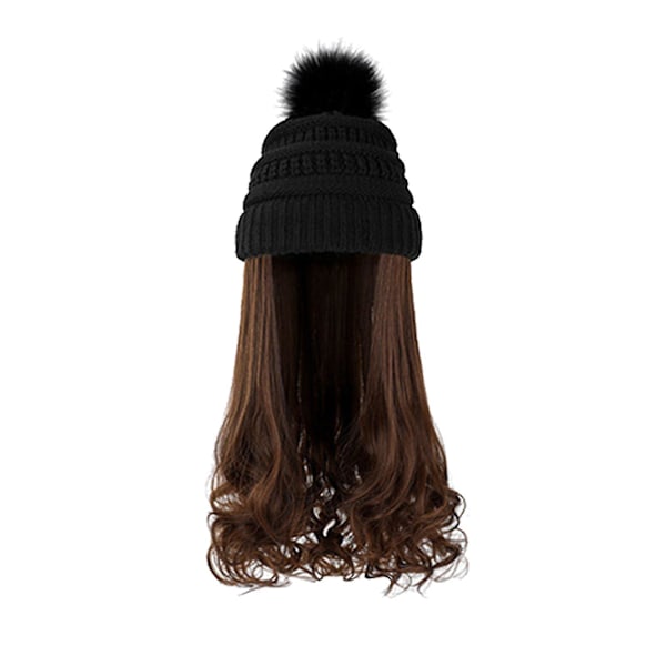 Fashion Long Curly Hair Cap Wig A Knitted Cap Wool Cap Core Perm Cap