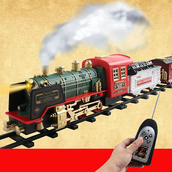 Bestselgende togsett, oppladbart elektrisk tog med fjernkontroll, damp, lys og lyd