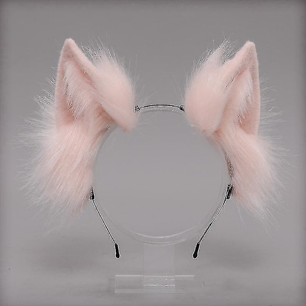 Plush Cat Ears Realistic Lolita Headband Cat Tail Cosplay Accessories Handmade Simulation Animal Ears Halloween Headwear Kawaii