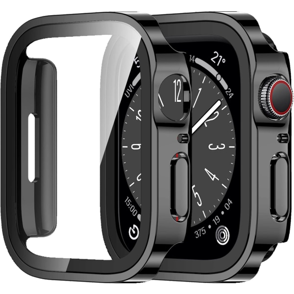 2- case , joka on yhteensopiva Apple Watch Series 8 Black/Black -kellon kanssa Black/Black 41mm