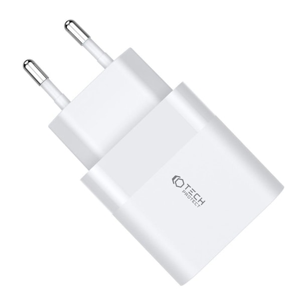 Tech-Protect 30W PD/QC USB-C / USB-A Väggladdare Vit