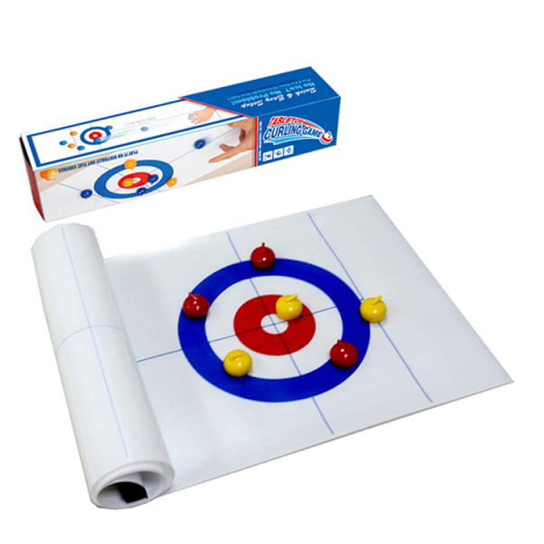 Mini pöytäcurling-peli, mini pöytäcurling-pallot, setti, perhepeli curling-lautapeli, kannettava curling-peli 8 balls + pressure strips