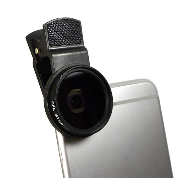 37mm CPL Mobiltelefon Polarisator Universalklips På Sirkulært Polariseringsfilter for Fjerning av Reflekterende Lys