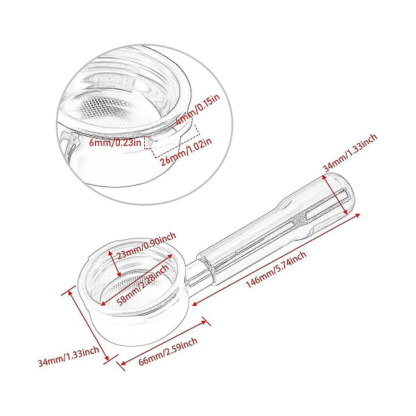 Pohjaton ruostumattomasta teräksestä valmistettu portafilter 58 mm:n Bes900/920/980 -kahvinkeittimille - Vaihtosuodatin