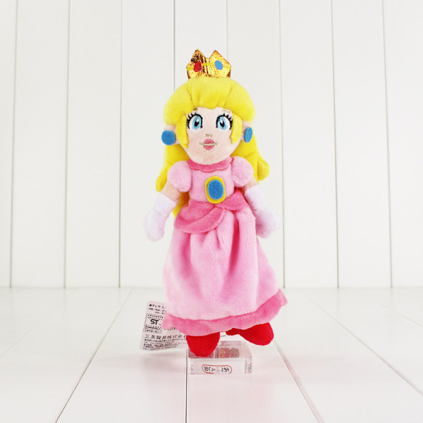Super Mario All-Stars 1418 Peach Fylt Plysjleke, 10 Tommer, Flerfarget