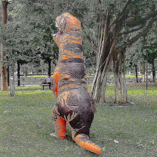 Lasten aikuisten dinosaurukset puhallettavat cosplay-asut T-rex-anime sarjakuva juhlapuvut Halloween-kustannukset orange