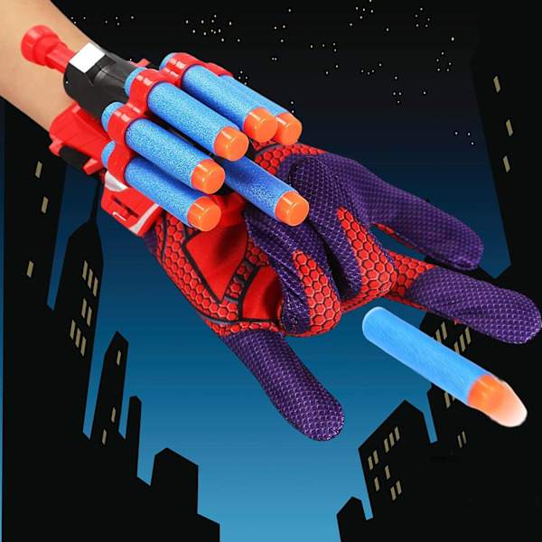 Spiderman Throwing Glove, 2 Set Kids Plastic Cosplay Glove, Hero Throwing Wrist Wrist Toys Kids Funny Educational Toys for Cosplay Party