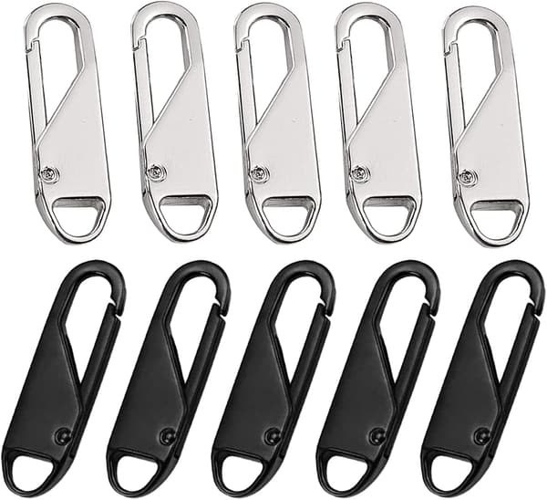 Metal Zipper Replacement, 10-pack, Replace Zipper Pulls, Zipper Slider