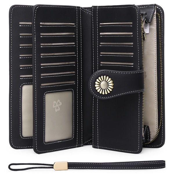 Damepung Elegant stilfuld tegnebog Lang pung til kvinder RFID-kobling multifunktionel