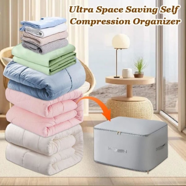 Ultra Space Saving Self Compression Organizer, Compression Packing Cubes, Expandable Packing Organizers (vaaleanpunainen) pink