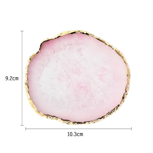 1 stk Rund Naturlig Harpiks Agat Neglekunst UV Gel Palett Palett Holder Tegning Farger Blanding Falske Negler Display Manikyr Tilbehør Verktøy