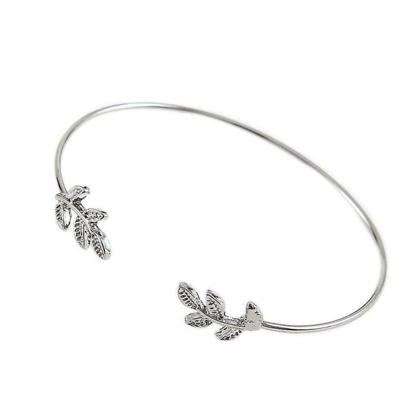 Womens Leaves Bracelet Open Bangle Stylish Jewellery Gift