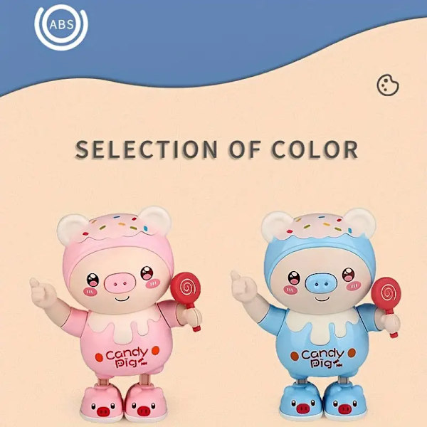 Bedårande Smart Elektrisk Gris Baby Leksak Doll - Lyser Upp, Spelar Musik & Snurrar & Gungar