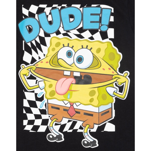 Sponge Bob Square Child/Children Dude T-paita 7-8 vuotta Bla musta/valkoinen/keltainen Black/White/Yellow 7-8 Years