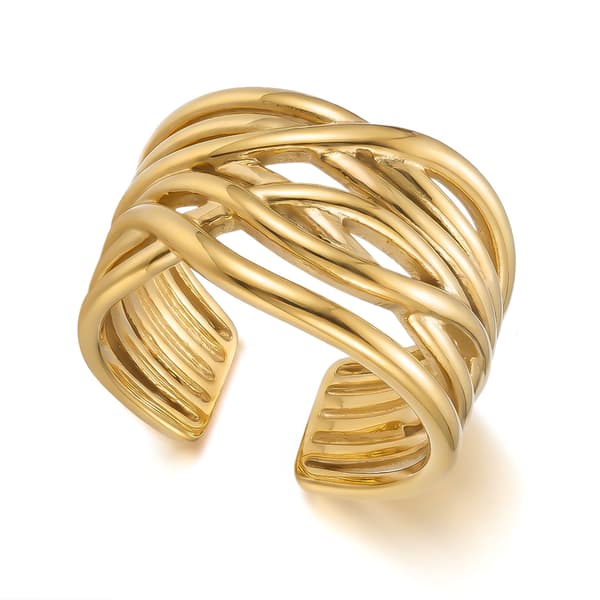 Boho Geometrisk Ring Sæt i Rustfrit Stål, Stabelbar Justerbar Åben Ring til Mænd og Kvinder #3