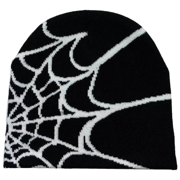 Stickad mössa för vintermössa Mjuk spindelnät Baggy Slouchy Stickade vintervarma mössor för kallt väder Skate Cap A