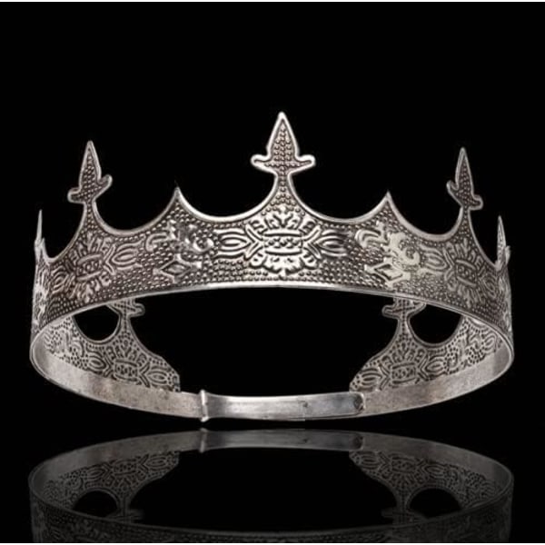 Crown Hair Jewelry Royal King Diadem Men Metal Big Tiaras Halloween-asuun