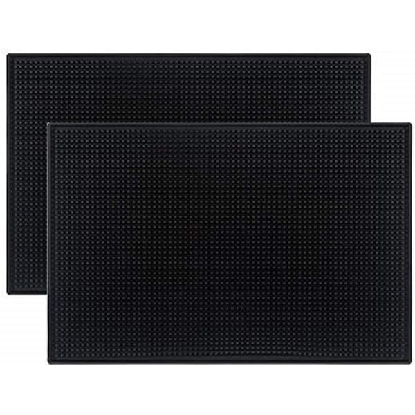 2-pack svarta gummibarmattor, 46 x 30,5 cm - gummibarmatta, spillmatta, perfekt present till pappa, son, make, Fars dag