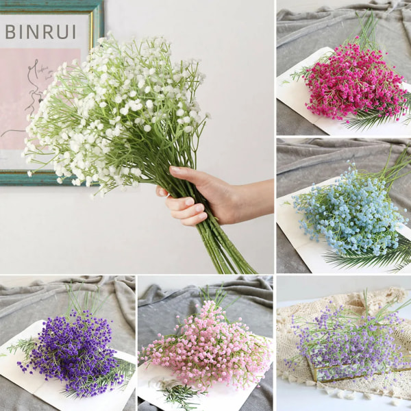 1 kpl Tekokukat Muovi Gypsophila DIY Kukkakimppuja Järjestely 64cm Häät Juhla Koti Dekor pink