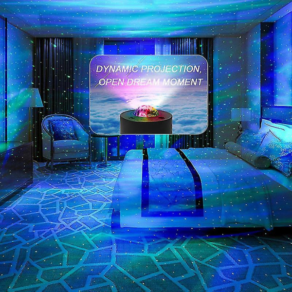 Astrolabe Sky Projector Light Sisäänrakennettu musiikkiprojektori Värikäs romanttinen tähti yövalo kotiin Olohuoneeseen Makuuhuoneeseen