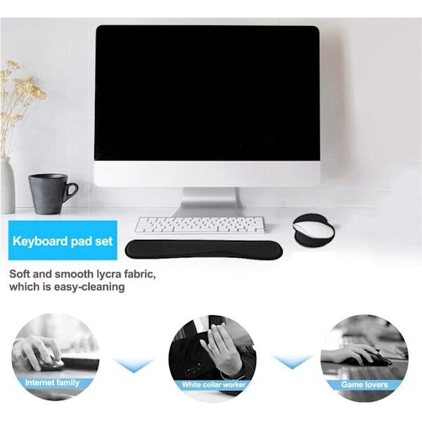 Keyboard håndledsstøtte og musestøtte Gel håndledsstøtte, mus P