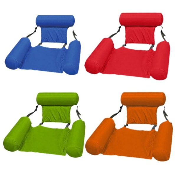 Flytande Stol Poolstolar Uppblåsbar Lazy Water Bed Lounge Chair Orange green