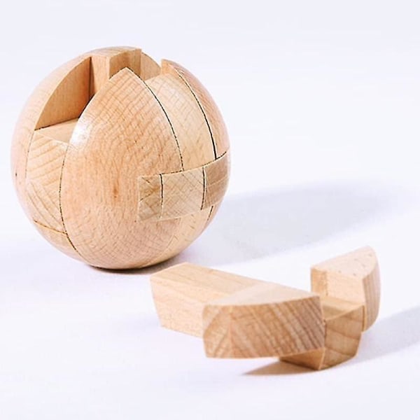 3D-pallon muotoinen palapeli, 12 kpl puinen koottava ja irrotettava pulmapallo, IQ Loogiset aivojumppapelit, Fidget Stressilelut Lahja aikuisille - Jxlgv
