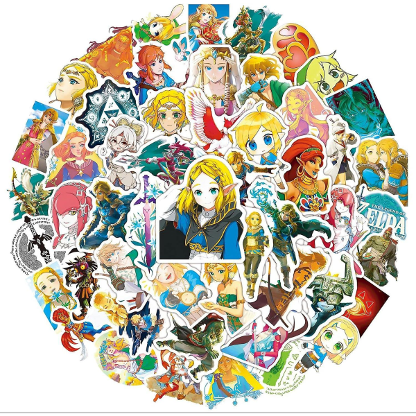 The Legend Of Zelda Tears Of The Kingdom Spil Stickers, 50 stk. Vinyl Vandtætte Stickers Til Bærbar, Kofanger, Skateboard (Tears Of The Kingdom)