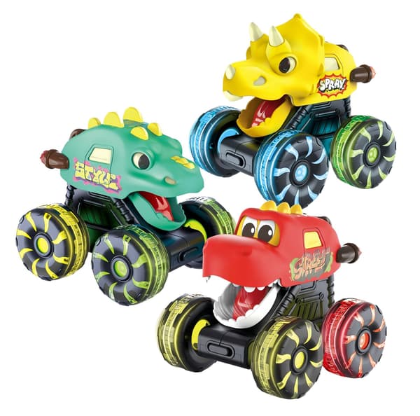 Børns Tryk-for-lys Dinosaur Bil Monster Big Foot Lysende Inertial Glide Gave Three-in-one combo