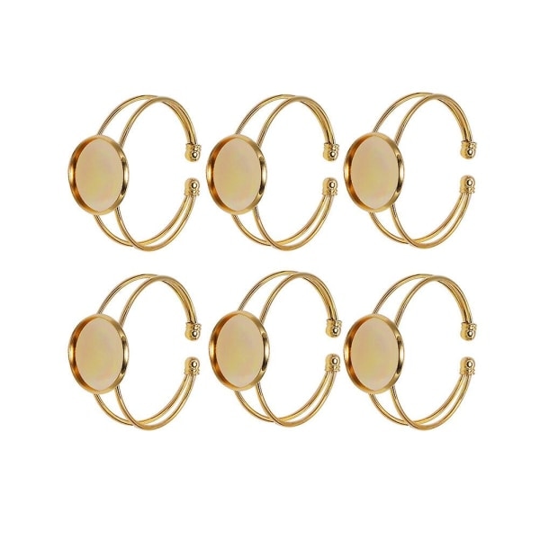 6 stk. 18 mm Runde Plader Kobber Y-Formet DIY Armbånd Håndleds Kæder til Smykkefremstilling (Guld) (5*1.8cm, Guld)