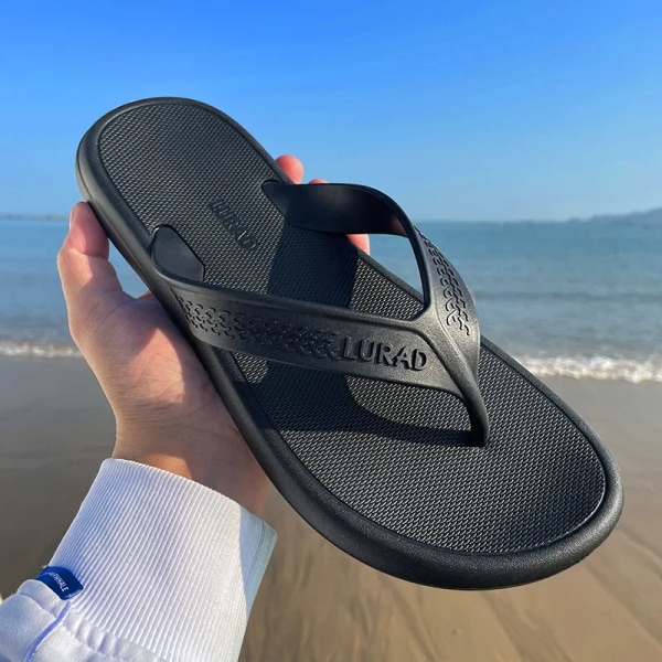 Sommarstrand utomhussportsandaler med EVA slitstarkt gummi affärstrend street flip flops herr coola hem badtofflor grå Grey size 43-44