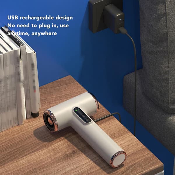 Trådløs hårføner 3 hastigheter og 3 temperaturer USB oppladbart batteri 200W hårføner Bærbar hårføner med digitalt display for kvinner