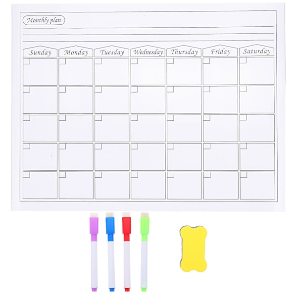 Sletbare Whiteboards Magnetiske Planlægningsnotat Tør Slet Kalender Køleskabs Magnetiske Pligter Diagram Kalender Månedlig Whiteboard
