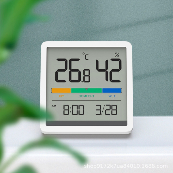Digitalt termohygrometer til indendørs luftmonitor (hvid)