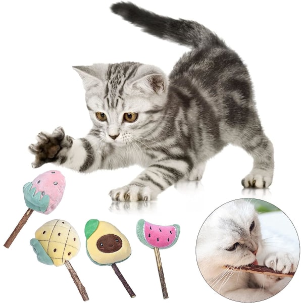 Katteurt-legetøj 4 stk Naturlig katteurt-legetøj til katte Kattelegetøj  Interaktivt katteurt-pinde Kattelegetøj Sæt til kat til at bide, lege,  tygge f3b4 | Fyndiq