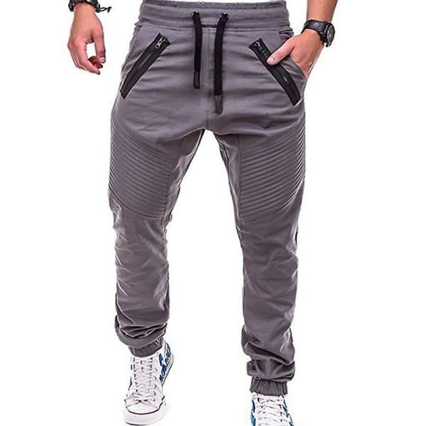 Herre Joggebukser med Elastisk Liv og Snøring Gray M