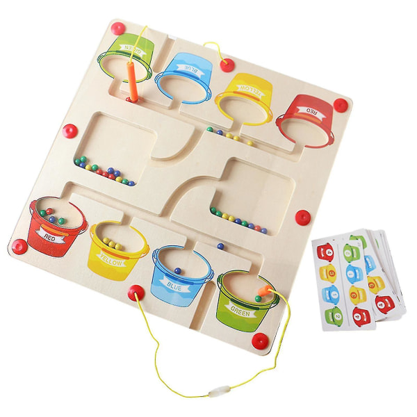 Magneettinen väri- ja numerolabyrintti varhaiskasvatuksen pulmapelilauta lapsille Battle Maze