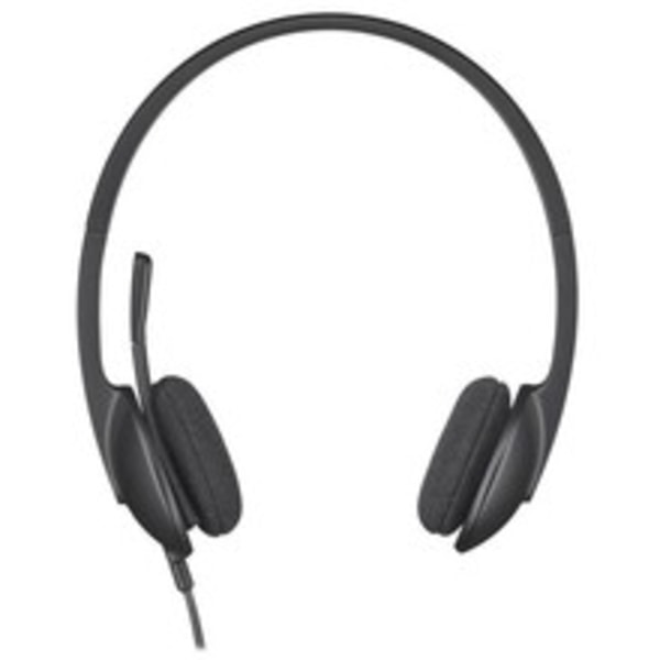 H340 Langallinen Kuuloke, Stereokuulokkeet Melunvaimennusmikrofonilla, USB, PC/Mac/Kannettava - Musta