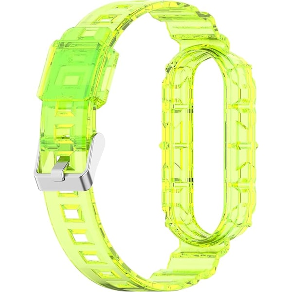 Smartwatch Rem for Xiaomi Mi Band 7/6/5, Transparent Silikon Rem, Udskiftningsarmbånd til Xiaomi Yellow