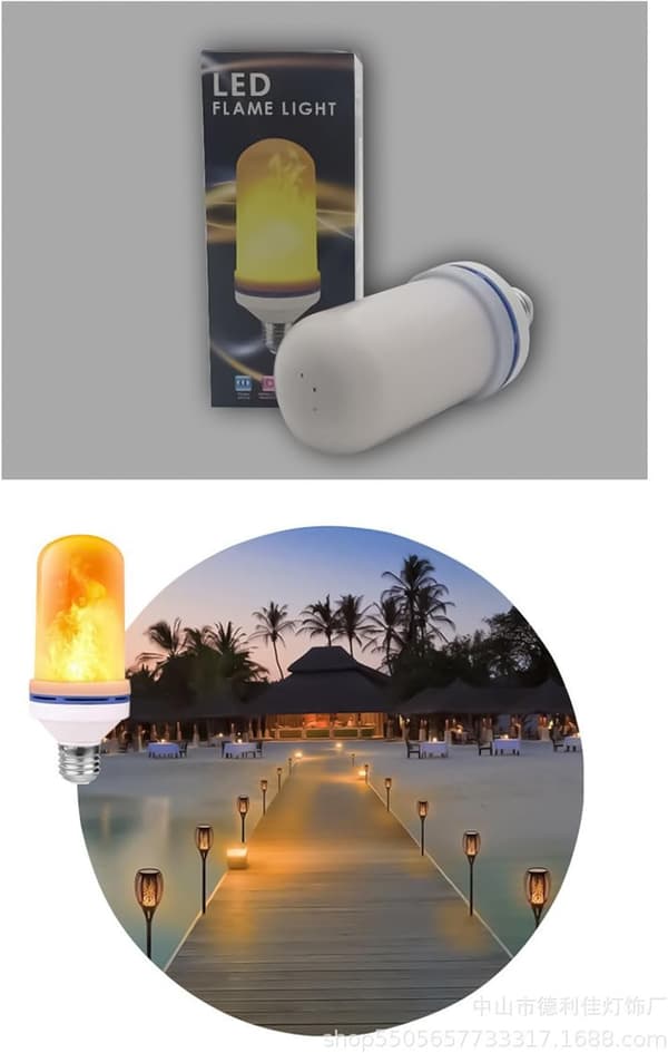 2-pack flamlampa, eldlampa | Inomhusbelysning för vardagsrum, utomhusområde, restaurang, jul, bröllop