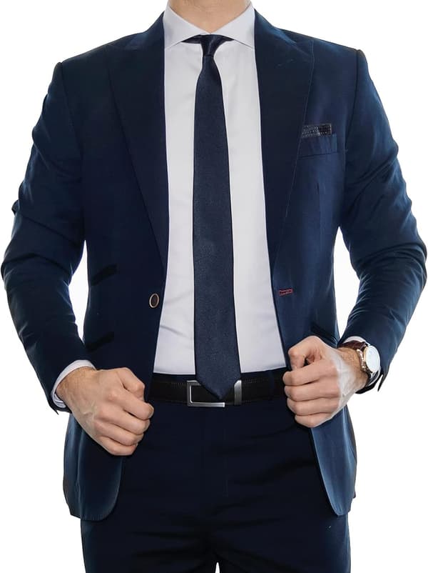 Slips til mænd, ensfarvet halstørklæde til mænd, bryllup, forretning, formelle slips Navy