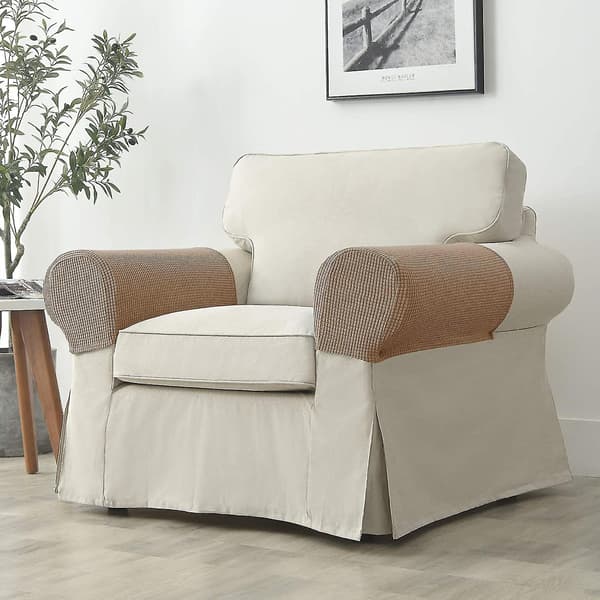 Lænestolsovertræk armlæn stretch sofa armlæn beskytter armlænsovertræk til stole Camel