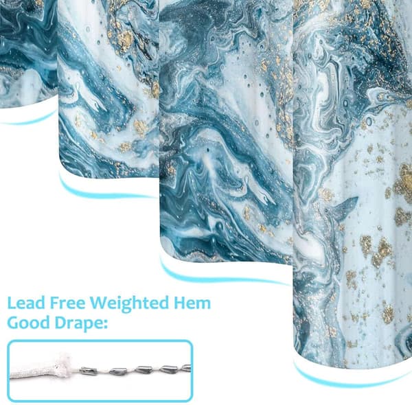 ##/Marmor Mönstrad Duschdraperi Blå Abstrakt Akvarell Spiral Textur Mineral##/_xx