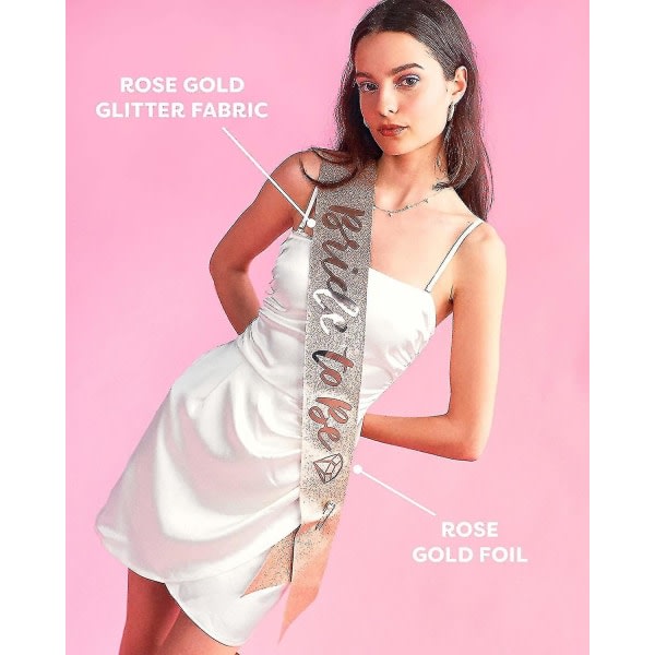Rose Gold Glitter Bachelorette Party Sash Bride To Be | Möhippadekorationer, möhippa, brudgåva