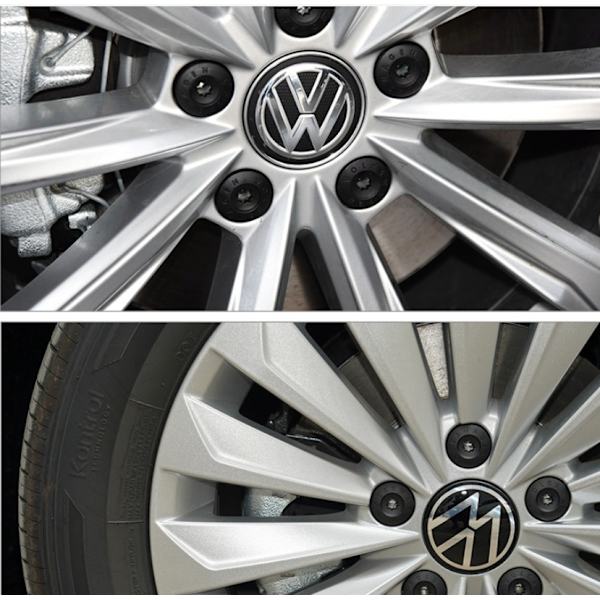 Passar till Volkswagen 5-klor navkapsel däcklogotyp 135mm (4 st)