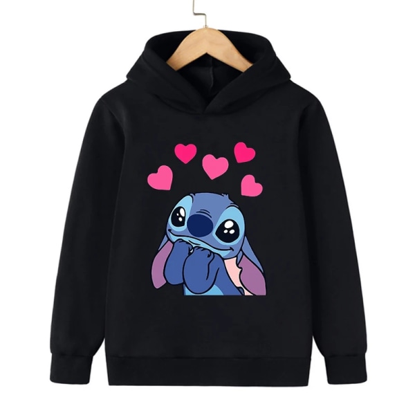 Y2k Anime Stitch Hoodie Barn for barn Klær Barn Jente Gutt Lilo og Stitch Genser Manga Hoody Baby Casual Topp black59004