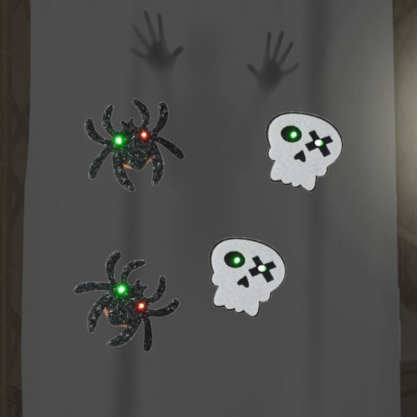 Halloween valaisee plakin, hämähäkki ja luuranko kuitukangas LED-valo