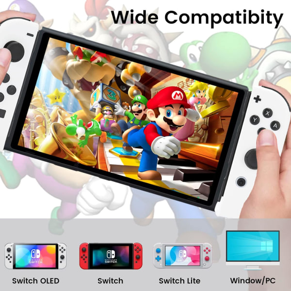 Kontroller kompatibel for Nintendo Switch, kontroller med dobbel vibrasjon