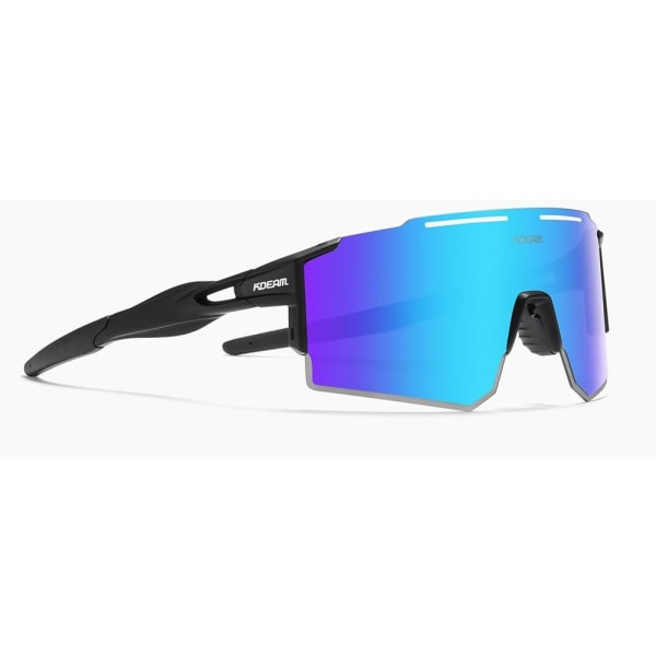 Polariserte sportssolbriller for menn Polariserte sykkelsolbriller for kvinner UV400 beskyttelse TR90 Blue-black